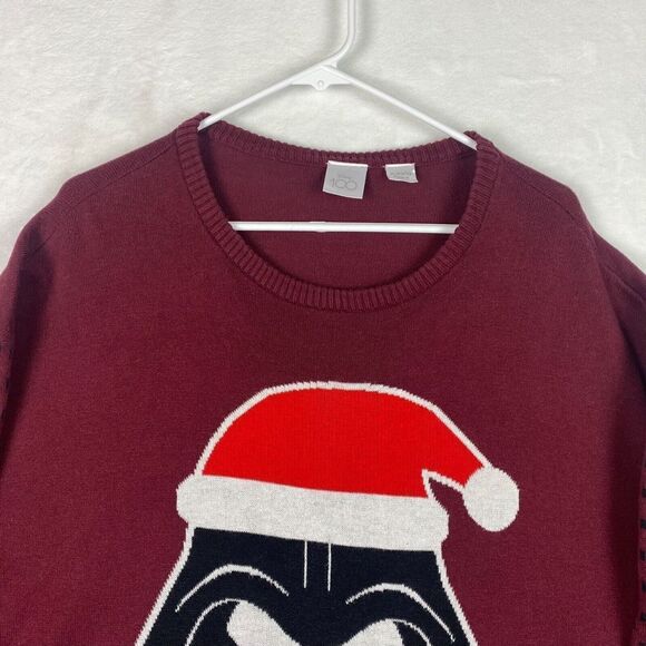 Disney Star Wars Darth Vader Christmas Sweater Mens Extra Large Red Pullover - Picture 4 of 8